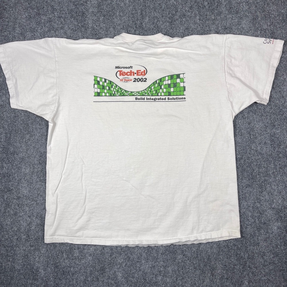 Microsoft Tech-Ed 2002 T-Shirt Mens XXL White Vintage Promo